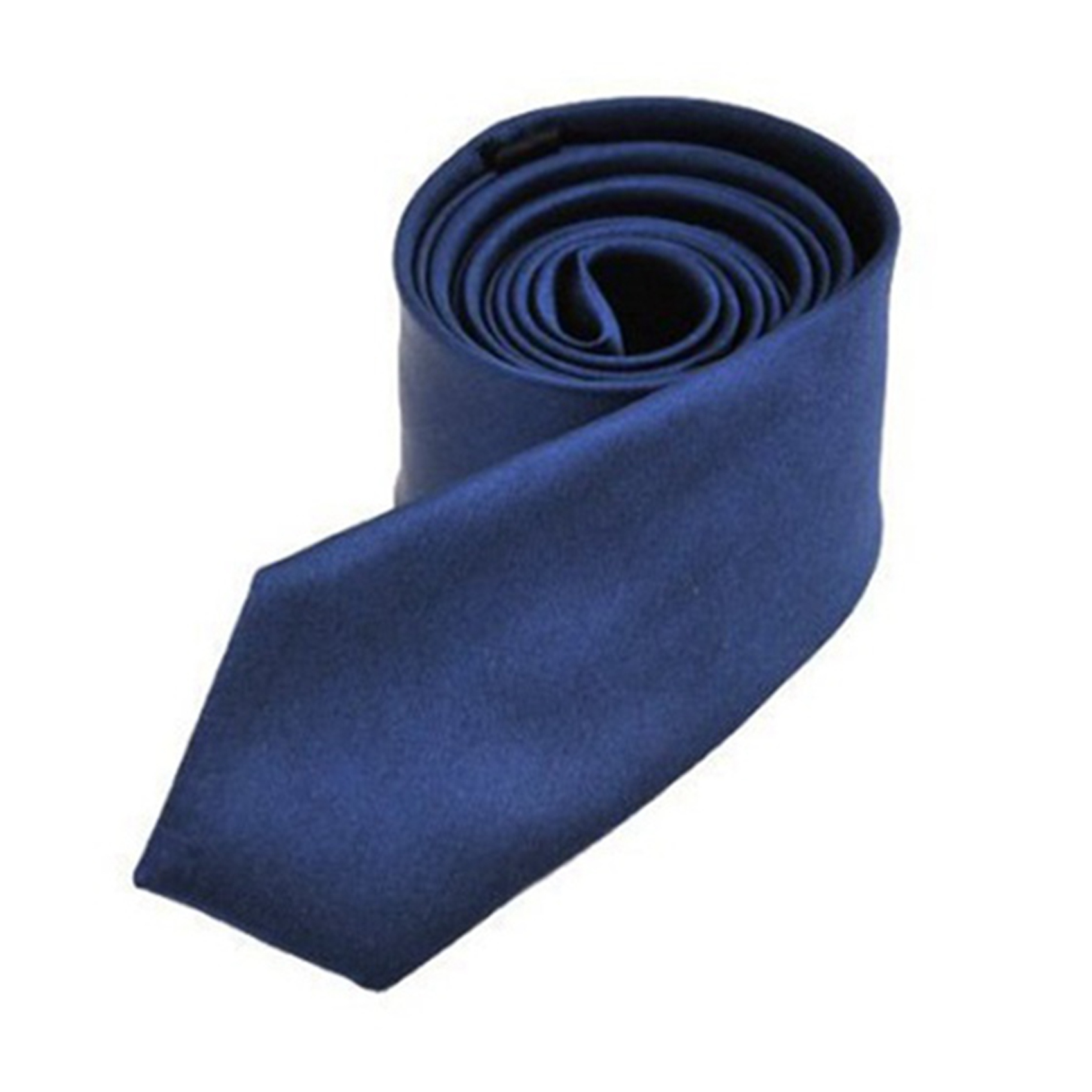 Skinny Tie Men - เนคไทคอแคบโพลีเอสเตอร์ 2 ชิ้น สีน้ำเงินเข้ม สำหรับผู้ชาย (ความกว้างสูงสุด