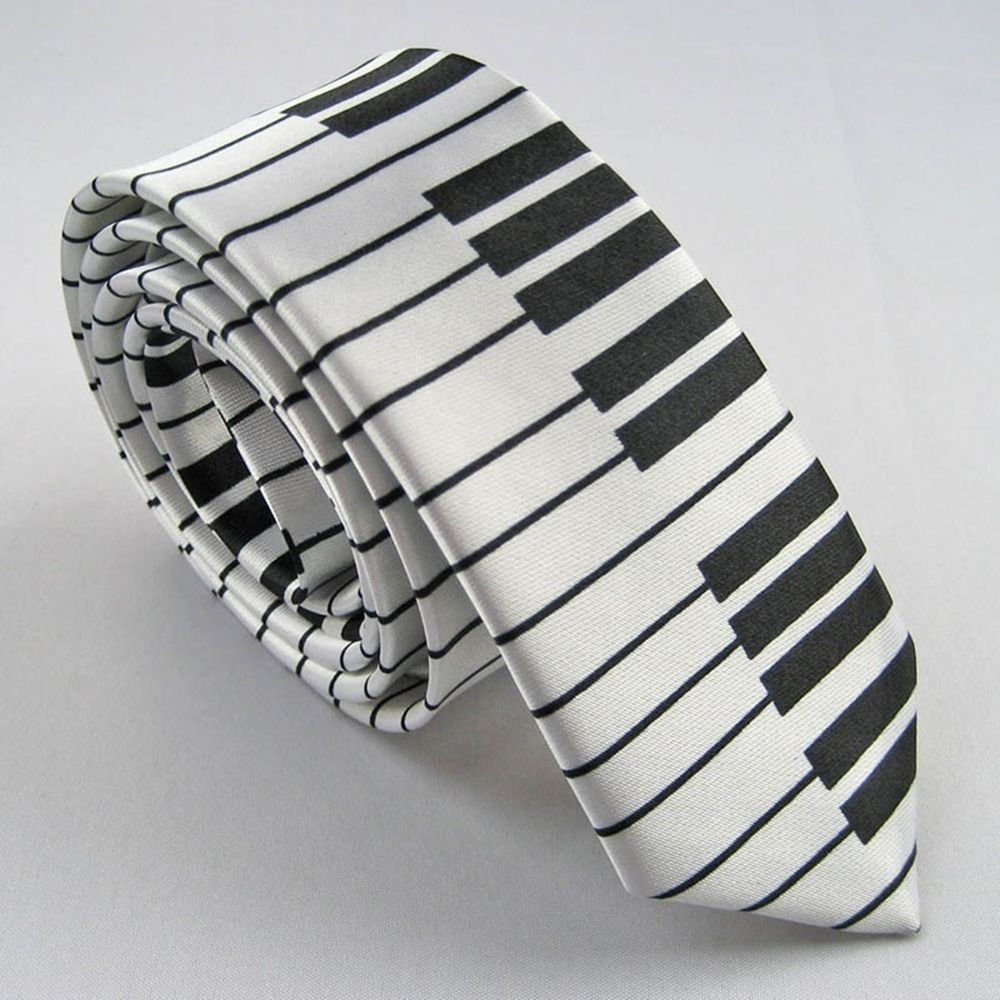 Skinny Tie Men - เนคไทลำลองลายสกินนี่ ไนฟ์ แบล็ค แอนด์ ไวท์ สำหรับผู้ชาย