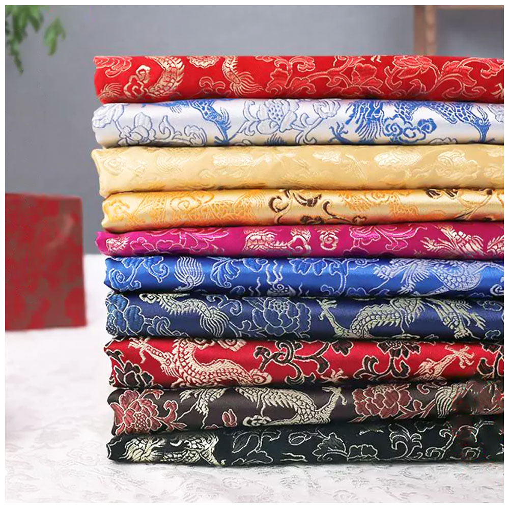 Silk Tie Striped - ผ้าผ้า Jacquard เย็บปักถักร้อยผ้าไหมรูปแบบมังกรเครื่องแต่งกาย Cheongsam Kimono วัสดุสําหรับเย็บกระเป๋า