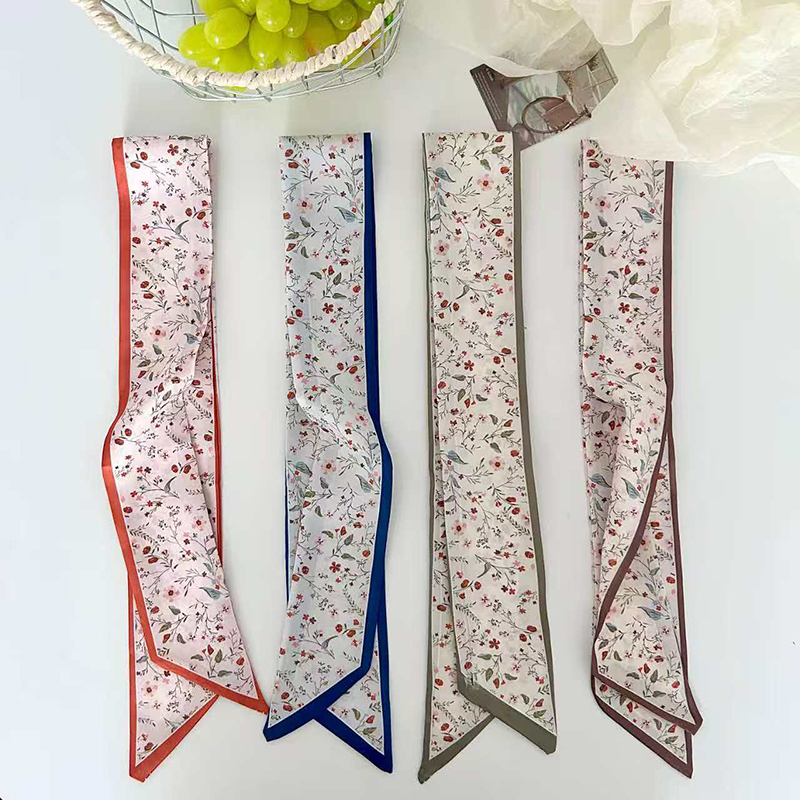ผ้าพันคอไหมซาตินลายดอกไม้สไตล์ - Silk Neck Scarf บทวิจารณ์และราคา