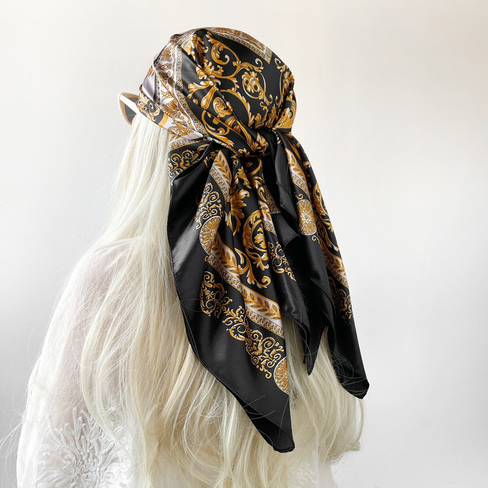 ผ้าพันคอไหมซาตินทรงสี่เหลี่ยมส - Face Scarf Mask บทวิจารณ์และราคา