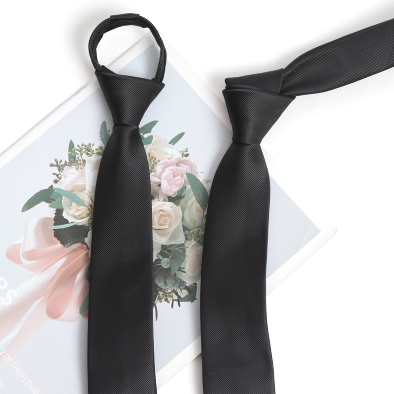 เนคไทสีดำ ซิป ผูกเอง คุณภาพสูง - Skinny Tie Men บทวิจารณ์และราคา