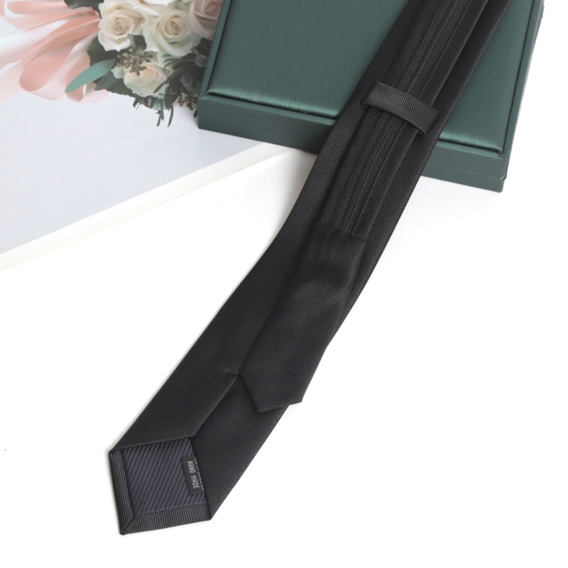 เนคไทสีดำ ซิป ผูกเอง คุณภาพสูง - Skinny Tie Men บทวิจารณ์และราคา