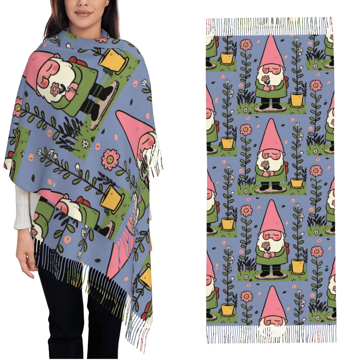 ผ้าคลุมไหล่ลายกู๊ดแมนในสวนเทพน - Pashmina Wrap Large บทวิจารณ์และราคา