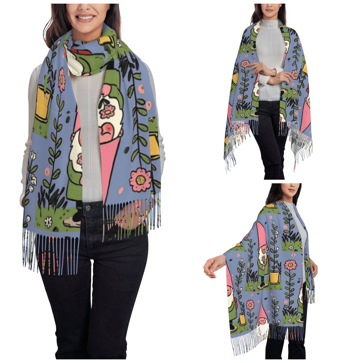 ผ้าคลุมไหล่ลายกู๊ดแมนในสวนเทพน - Pashmina Wrap Large บทวิจารณ์และราคา