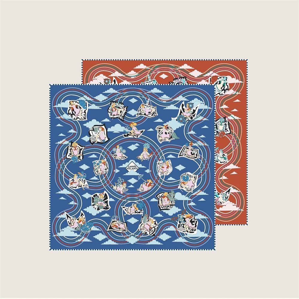 ผ้าพันคอไหมทวิลล์ม้วนด้วยมือสุ - Scarf Silk Square บทวิจารณ์และราคา