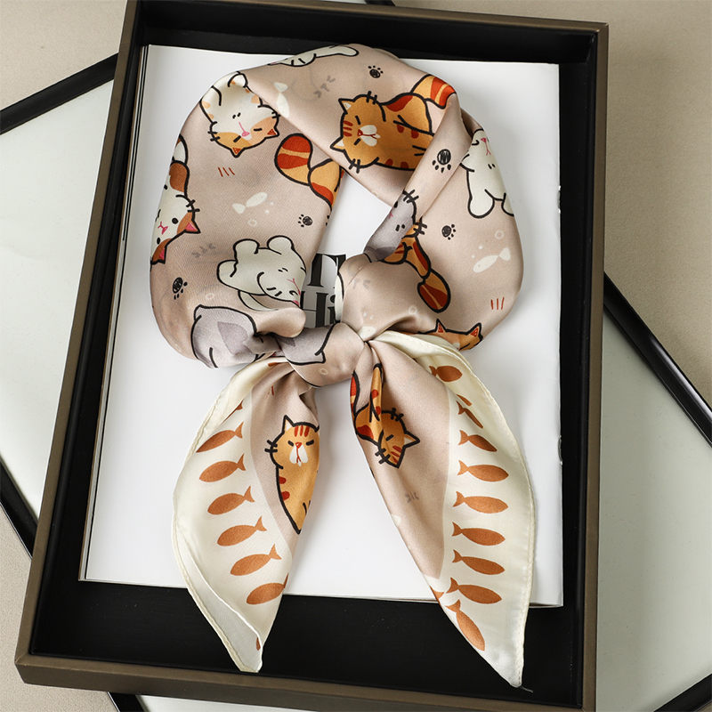 หรูหราผ้าคลุมไหล่ผ้าไหมแมวไขมั - Face Scarf Mask บทวิจารณ์และราคา