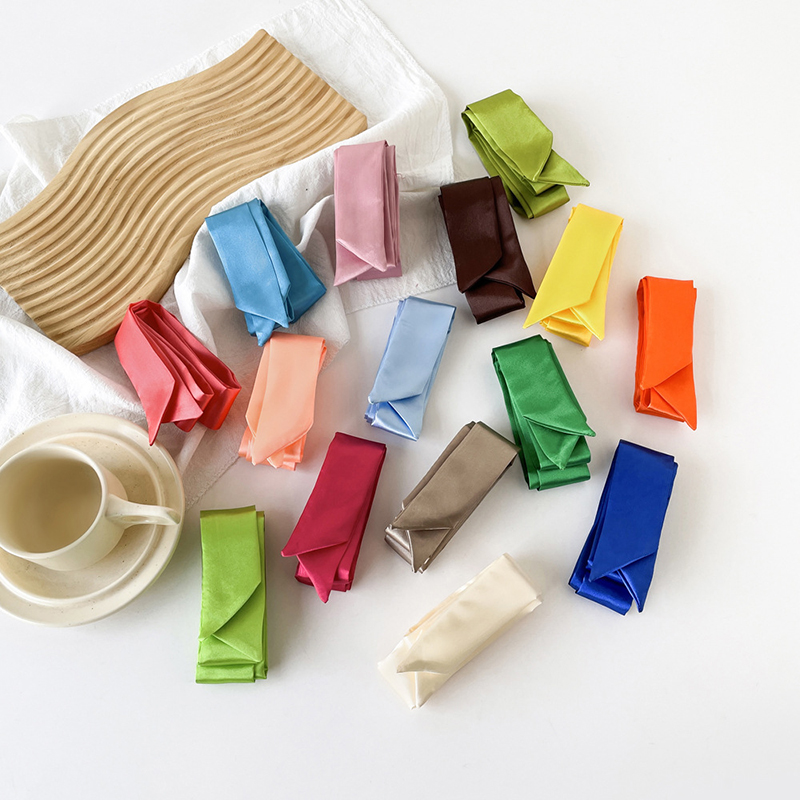 4x100 ซม.ซาตินผ้าไหมแคบผ้าพันค - Silk Neck Scarf บทวิจารณ์และราคา
